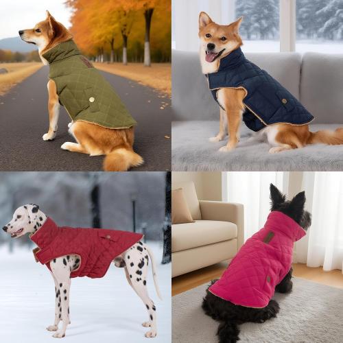 Dog Winter Coat, Warm Dog Jacket Windproof Waterproof Pet Cold Weather Coats for Small Dogs, Turtleneck Fleece Lined Dogs Clothes with Leash Hole, Green Medium (color pink)
