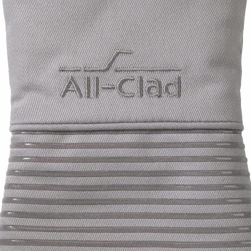 All-Clad Premium Silicone Oven Mitt: Heat Resistant to 500 Degrees - 100% Cotton & Silicone, 14x7 Pot Holder for Kitchen and Barbeque, (2-Pack), Titanium Gray