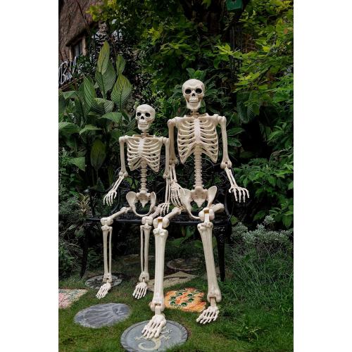 Crazy Bonez Pose-N-Stay Halloween Skeleton, 6 FT – Life-Size, Realistic, Fully Poseable Indoor & Outdoor Decoration, Durable Weather-Resistant Spooky Prop for Yard, Porch, Haunted House
