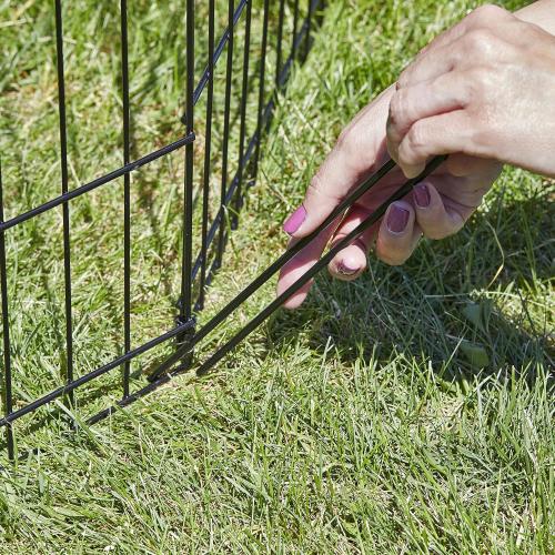MidWest Homes for Pets Folding Metal Puppy/Dog Exercise Pen, Indoor/Outdoor Playpen with No Door, Provides 16 Sq Feet of Play Space, 30-Inches Tall, Black E-Coated