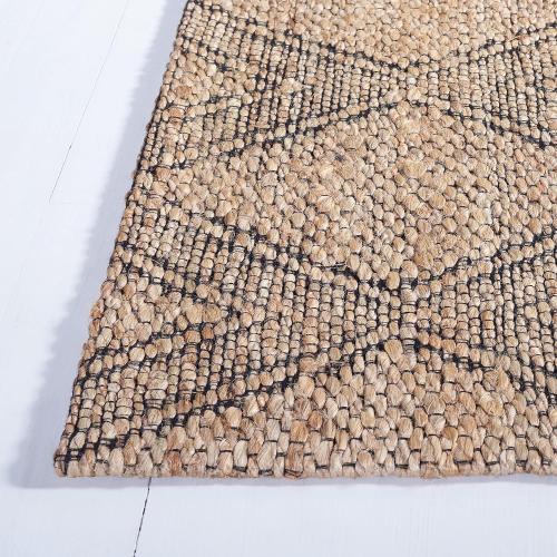 SAFAVIEH Natural Fiber Collection Runner Rug - 2'3 x 9', Natural & Black, Natural Jute Design, Ideal for High Traffic Areas in Living Room, Bedroom (NFB552A)