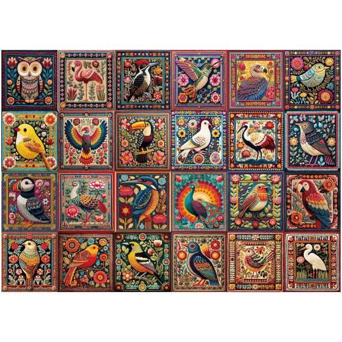 BenBen Puzzles for Adults 1000 Pieces, Bird Crochet, Jigsaw Puzzles with Letters or Patterns on Back, Challenging Puzzles for Family Game Night Home Décor