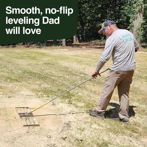 Rocklin™ Lawn Leveling Rake – 22” x 10” Stainless Steel Leveling Tool with 78” Handle | Smooth & Level Soil, Sand or Grass | Durable Leveling Tool for Lawn, Yard and Garden