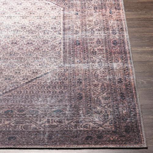 Mark&Day Washable Rugs, 5x7 Hayri Traditional Plum Area Rug, Purple Beige Carpet for Living Room, Bedroom or Kitchen (5'3 x 7'3, Machine Washable)
