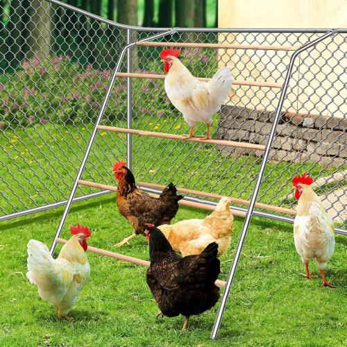 Silver Chicken Roosting Bars with Swing,Chicken Perch Bars for Coop,Chick roosting Perch,Backyard Poultry Toys,Hen Swing with Frame,Perfect for Backyard Poultry Easy Installation & Cleaning