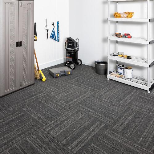 Mohawk Home 24 x 24 Indoor/Outdoor 0.25 Pile Height, Peel and Stick Carpet Tile, Grey Polyester, (15 Tiles) (60 sqft/Box)
