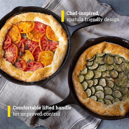 Lodge 12 Cast Iron Skillet - Chef Collection - Perfect Sear - Ergonomic Handles - Superior Heat Retention - Cast Iron Cookware & Skillet