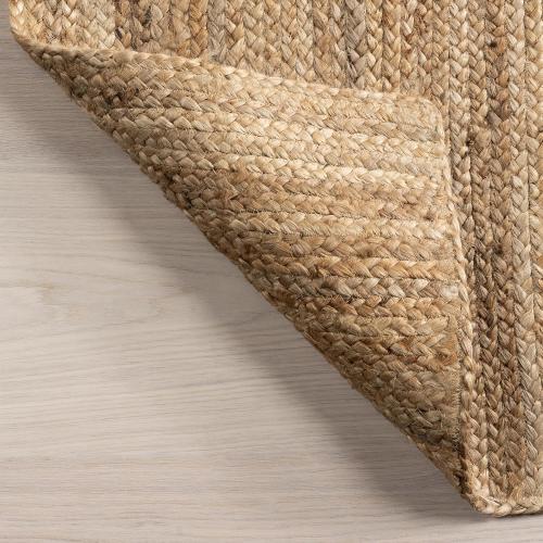 nuLOOM  3' Round Rigo Jute Hand Woven Area Rug, Natural, Solid Farmhouse Design, Natural Fiber, For Bedroom, Living Room, Dining Room, Hallway, Office, Kitchen, Entryway