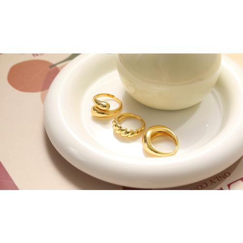 ZOERAY Chunky Gold Rings for Women Non Tarnish Stackable Statement Ring | 14K Gold Plated, Stacking Thumb Ring Set, Signet Open Twist Dome Band Rings, Gold Jewelry Gifts for Women, Size 5 6 7 8 9 10