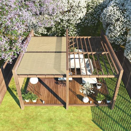 ColourTree 4' x 10' Beige Fence Screen Privacy Screen & Commercial Grade 170 GSM - Heavy Duty - 3 Years Warranty - Cable Zip Ties Included