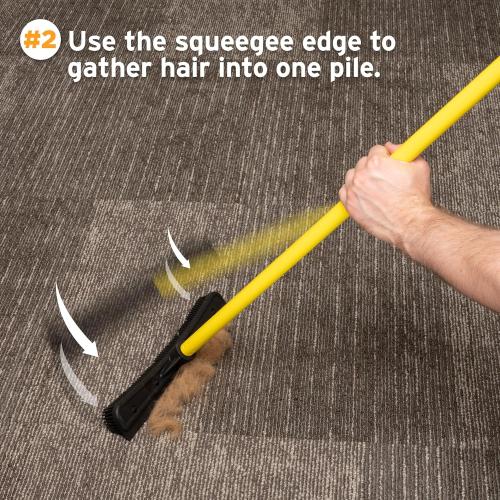Pet Hair Removal Rubber Broom, Telescopic Handle