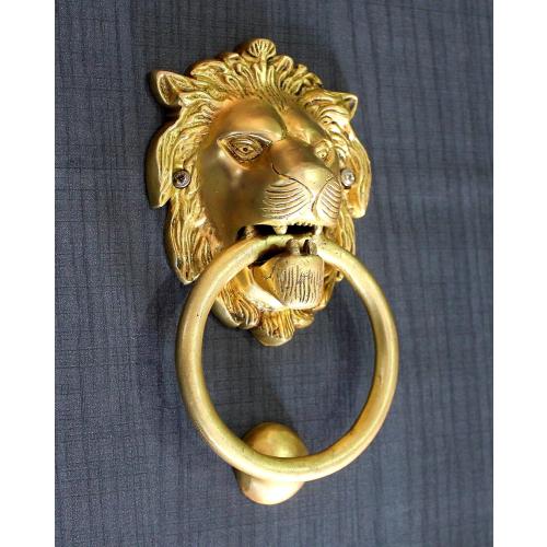 Size 6 StonKraft Brass Lion Door Knocker Knockers Gate Knocker Door Accessories (Lion 6)