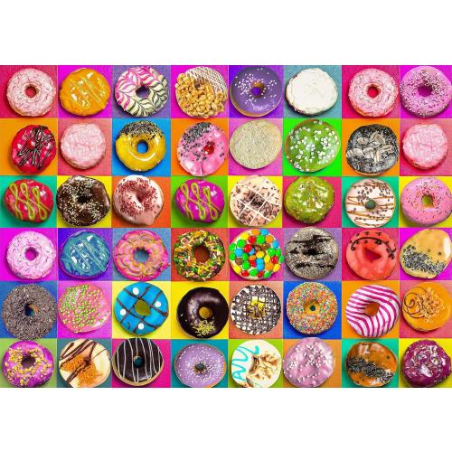 Jigsaw Puzzles 1000 Pieces for Adults, Families (Donuts) Pieces Fit Together Perfectly