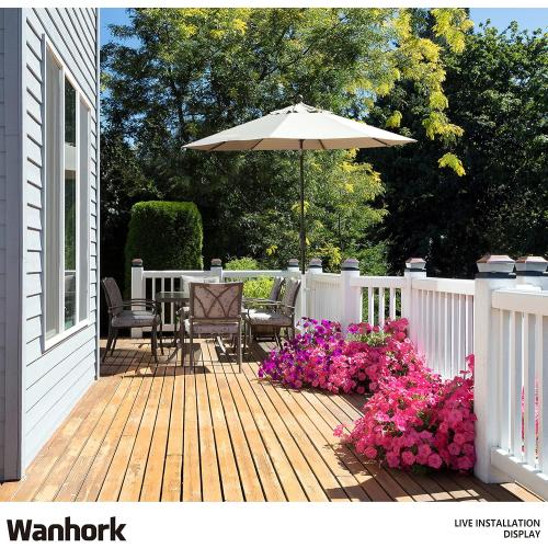 304 Stainless Steel Umbrella Deck Mount, Patio Umbrella Holder, Post White | Fits Umbrellas up to 1.9, Easy Installation, Sturdy, Save Space, Heavy Duty Outdoor Umbrella Base, Railing Mounting Brackets