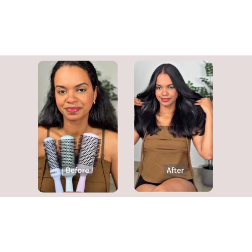 AIMIKE NaturaVol Round Brush for Blow Out,Nano Thermal Ceramic-Coated Round Hair Brush for Fine Hair,Fast Blow Dry for Smooth Salon-Style Finish at Home,Adds Volume,Teal (1.7Barrel,2.5with Bristles)
