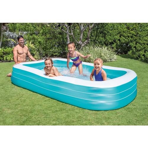 INTEX 58484EP Swim Center Inflatable Family Pool: 277 Gallon Capacity – 120 x 72 x 22 – Blue