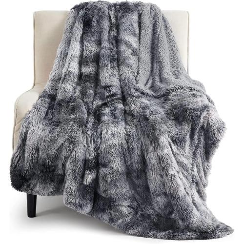 Bedsure GentleSoft Fluffy Fuzzy Faux Fur Throw Blanket for Couch, Soft Sherpa Fleece Cozy Gifts for Women, Plush Bed Blanket Christmas Room Decor for Men, Thick Warm Minky Teen Gifts Winter Bedding