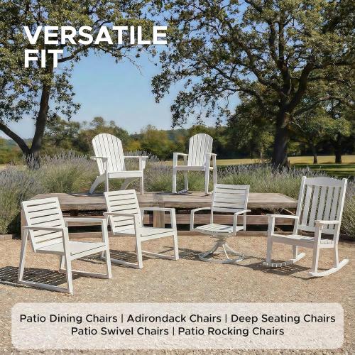 Outdoor Chair Cushions, Water-Resistant & Fade-Resistant, Patio Furniture Seat Replacement Chair Pads with Ties Zipper, Removable Cover, Non-Slip Bottom, Set of 6, 18.5 x 16 Inch, Olive Green