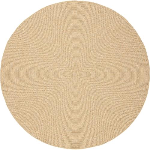 SAFAVIEH Washable Rug Outdoor Braided Collection - 5' Round, Beige & Tan, Handmade & Reversible, Non-Shedding & Easy to Clean, Ideal for Patio, Backyard, Mudroom (BRD315D)