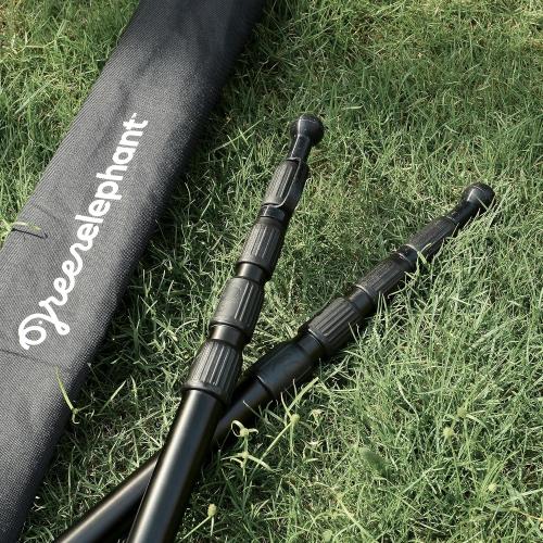 Green Elephant Camping Tarp Poles - Adjustable Aluminum Telescoping Tent Poles for Tarps, Canopy & Awning - Heavy Duty Collapsible Pole Set of 2 - Extends 8ft 2.8 in, Shrinks to 2ft 9.5 in.