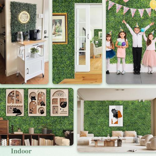 ODTORY Artificial Boxwood Roll Panels, 48x120 (40 sq.ft) UV-Resistant Faux Ivy Privacy Fence Screen, Decorative Grass Wall Covering for Indoor & Outdoor Garden, Backyard, Balcony, Home Decor