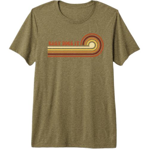 Size M.....E asy Does It Retro Style 70's Vibe Theme, Earth Tone Trendy Premium T-Shirt