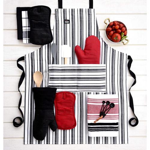 6 packs, All Clad Silicone Oven Mitt: Heat Resistant up to 500 Degrees - 100% Cotton & Silicone, 14x7 Oven Mitt for Kitchen and Barbeque,  Chili