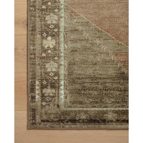 Loloi Magnolia Home by Joanna Gaines Sinclair Collection SIN-06 Clay/Tobacco 5'-0 x 7'-0, .25 Pile Height, Machine Washable, Area Rug
