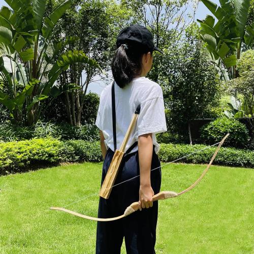 Kids Bow and Arrow Set, 32 Inch Archery Set Handmade Wooden Toy Bow and Arrow for Kids 4-6 8-12, Cosplay Game Costume Prop Play, 1 Bows 1 Quivers and 10 Wood Arrows, Gifts for Youth Boys & Girls