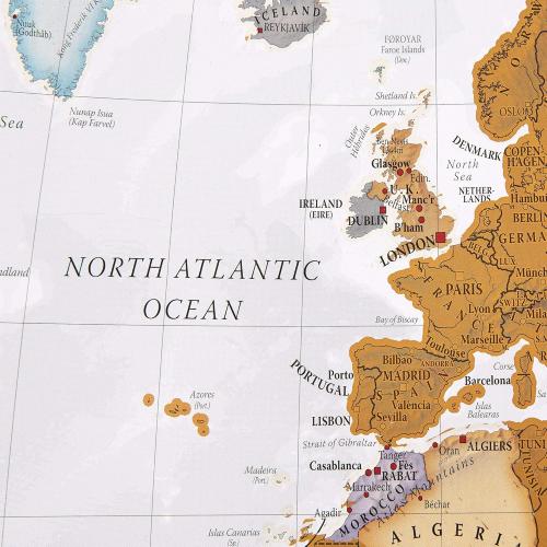 Scratch The World ® Travel Map - Frameable Scratch Off World Map Poster - X-Large 23 x 33 - Maps International - 50 Years of Making Maps - Updated 2025 - Cartographic Detail Featuring Country & State Borders