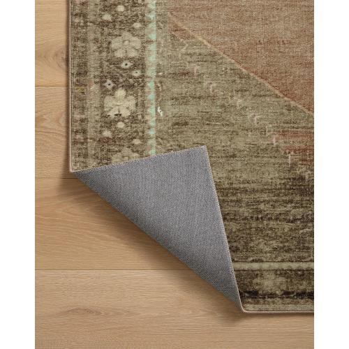 Loloi Magnolia Home by Joanna Gaines Sinclair Collection SIN-06 Clay/Tobacco 5'-0 x 7'-0, .25 Pile Height, Machine Washable, Area Rug