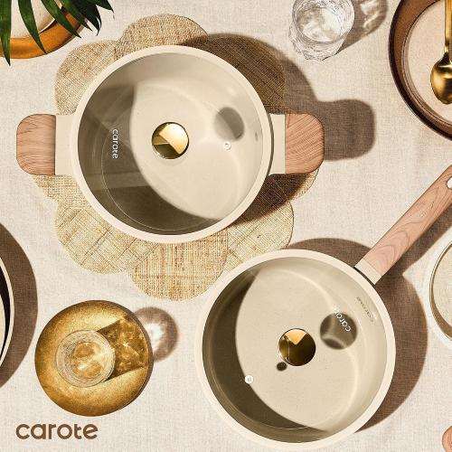 CAROTE 22pcs Ceramic Cookware Sets, Pots and Pans Set