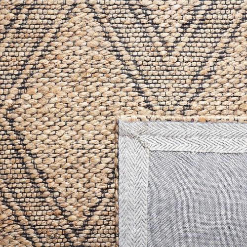 SAFAVIEH Natural Fiber Collection Runner Rug - 2'3 x 9', Natural & Black, Natural Jute Design, Ideal for High Traffic Areas in Living Room, Bedroom (NFB552A)