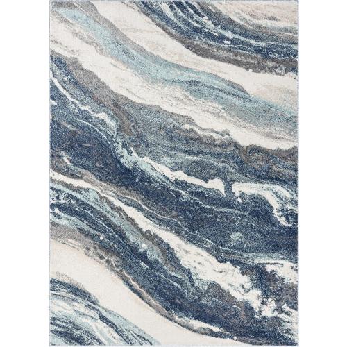 LUXE WEAVERS Lagos Collection 7983 Blue 8x10 Art Deco Area Rug