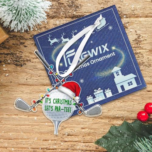 FLAGWIX Christmas Golf Gifts for Men Women, Acrylic Ornaments for Tree | Golf Ornaments for Christmas Tree Decorations, Funny Sports Ornament Gifts for Men Dad Husband