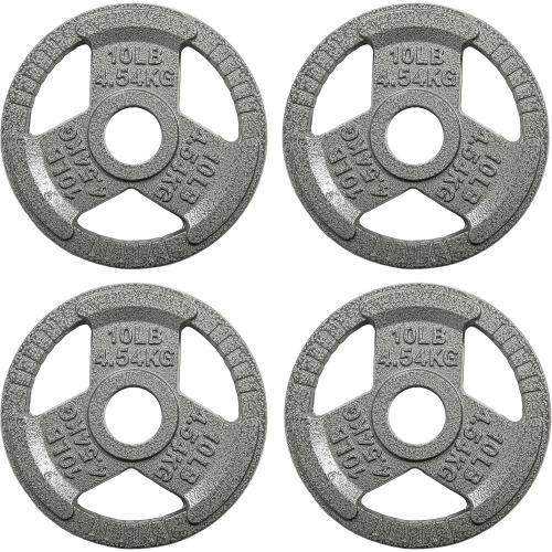 Fitvids Cast Iron Plate Weight Plate for Strength Training and Weightlifting, 2-Inch Center, 2.5LB (Set of 4)
