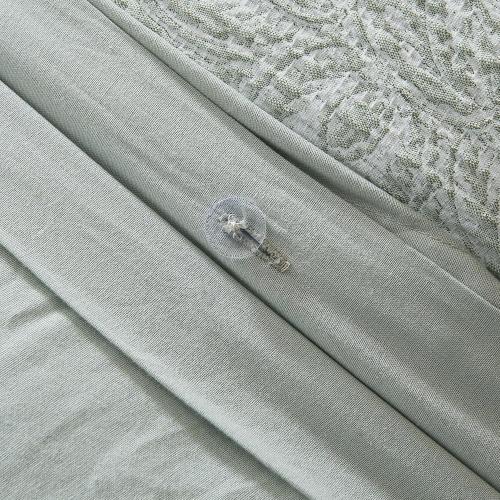 Lush Decor Floral Jacobean Gauze Jacquard Duvet Cover 3 Piece Set King Sage - Floral Duvet - Green Bedding Set - Vintage & Coquette Decor