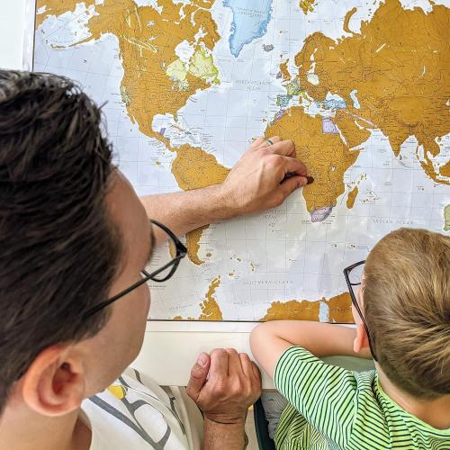 Scratch The World ® Travel Map - Frameable Scratch Off World Map Poster - X-Large 23 x 33 - Maps International - 50 Years of Making Maps - Updated 2025 - Cartographic Detail Featuring Country & State Borders