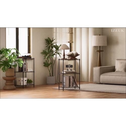 IZEUK 4 Tier Metal Wire Shelf Unit, Chrome Storage Rack Organizer for Kitchen, Bedroom, Living Room or Laundry Room, 17.7 W x 11.8 D x 41.9 H
