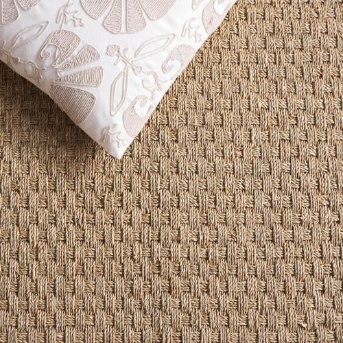 Area Rug  Natural Fiber Collection - Natural & Beige, Seagrass, Basketweave Pattern with Border