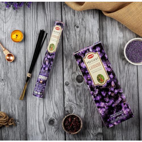 6 Pack....HEM Lavender Incense Sticks – Pack of 120 | Hand-Rolled in India | Soothing Floral Aroma for Relaxation, Stress Relief, Meditation, Yoga, Prayer & Home Fragrance