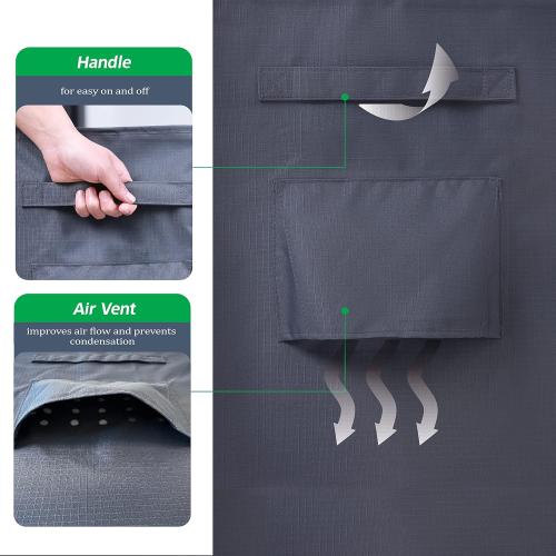 F&J Outdoors Heavy Duty Waterproof Anti-UV Rip-stop Fabric Extra Large Patio Furniture Covers, Grey, 180x96x36