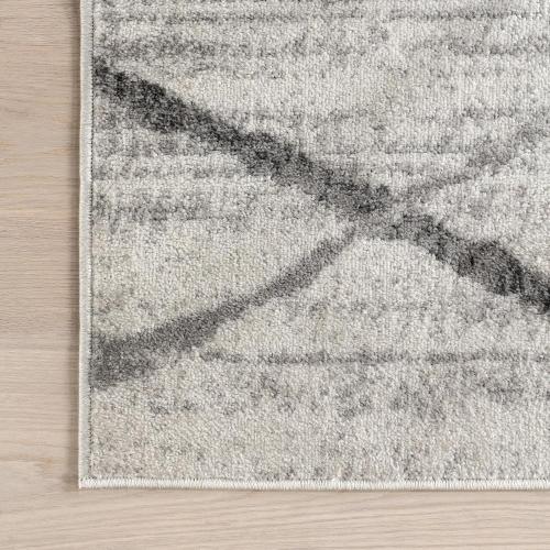 nuLOOM 4x11 Thigpen Contemporary Area Rug, Grey, Abstract Lines, Non-Slip Backing, Stain Resistant, For Bedroom, Dining Room, Living Room, Hallway, Office, Kitchen, Entryway