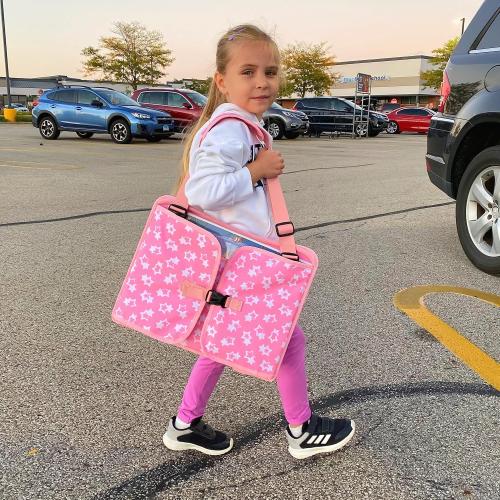 MENZOKE Kids Travel Tray for Toddler Car Seat Pink