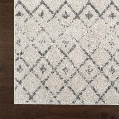 nuLOOM 4 Round Moroccan Blythe Area Rug, Grey, Faded Bohemian Design, Stain Resistant, For Bedroom, Dining Room, Living Room, Hallway, Office, Kitchen, Entryway