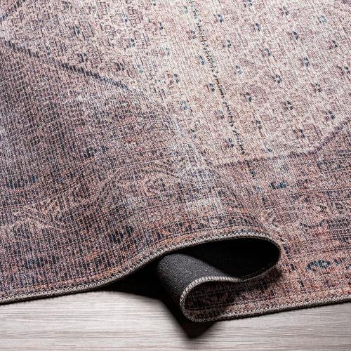 Mark&Day Washable Rugs, 5x7 Hayri Traditional Plum Area Rug, Purple Beige Carpet for Living Room, Bedroom or Kitchen (5'3 x 7'3, Machine Washable)