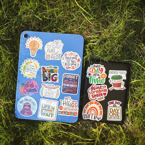 200PCS Holographic Quote Stickers, Motivational and Inspirational Vinyl Stickers with Positive Affirmations for Teens Adults Teachers, Waterproof Glitter Stickers for Water Bottles Laptop Scrapbook