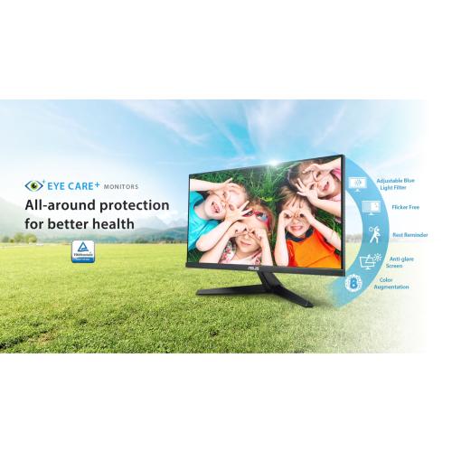 ASUS VA27DQSB 27” Monitor, 1080P Full HD, 75Hz, IPS, Adaptive-Sync, Eye Care, HDMI DisplayPort VGA USB Hub, Frameless, Ergonomic Design, VESA Wall Mountable,Black