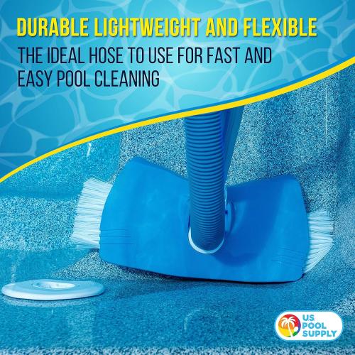 U.S. Pool Supply 1-1/2 x 25 Foot Professional Above Ground Swimming Pool Vacuum Hose with Swivel Cuff - Removable Cuff, Cut to Fit - Compatible with Filter Pumps, Filtration Systems, Chlorinators