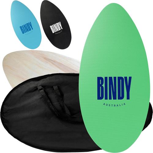 BINDY Australia Skimboard for Beach Kids with Storage Travel Bag - 41” Beginner to Intermediate Wooden Skim Board - Kids Beach Skim Boards for Beginners Durable, Lightweight Wood Body Board with EVA Grip Pad